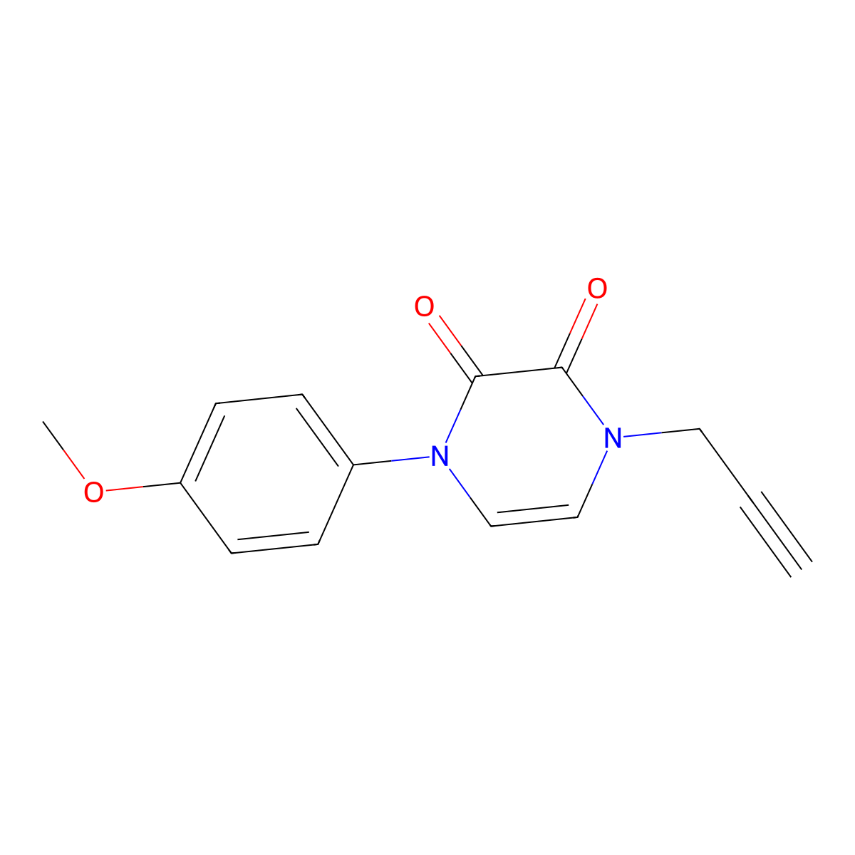 1-(4-Methoxyphenyl)-4-(prop-2-yn-1-yl)-1,2,3,4-tetrahydropyrazine-2,3-dione molecular structure, CAS 2548998-52-1