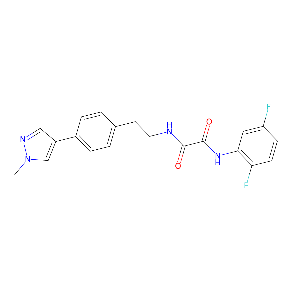N-(2,5-difluorophenyl)-N'-{2-[4-(1-methyl-1H-pyrazol-4-yl)phenyl]ethyl}ethanediamide molecular structure, CAS 2548998-62-3