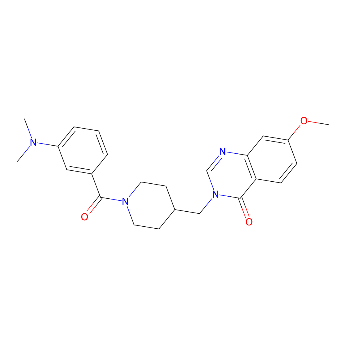 3-({1-[3-(Dimethylamino)benzoyl]piperidin-4-yl}methyl)-7-methoxy-3,4-dihydroquinazolin-4-one molecular structure, CAS 2548998-68-9