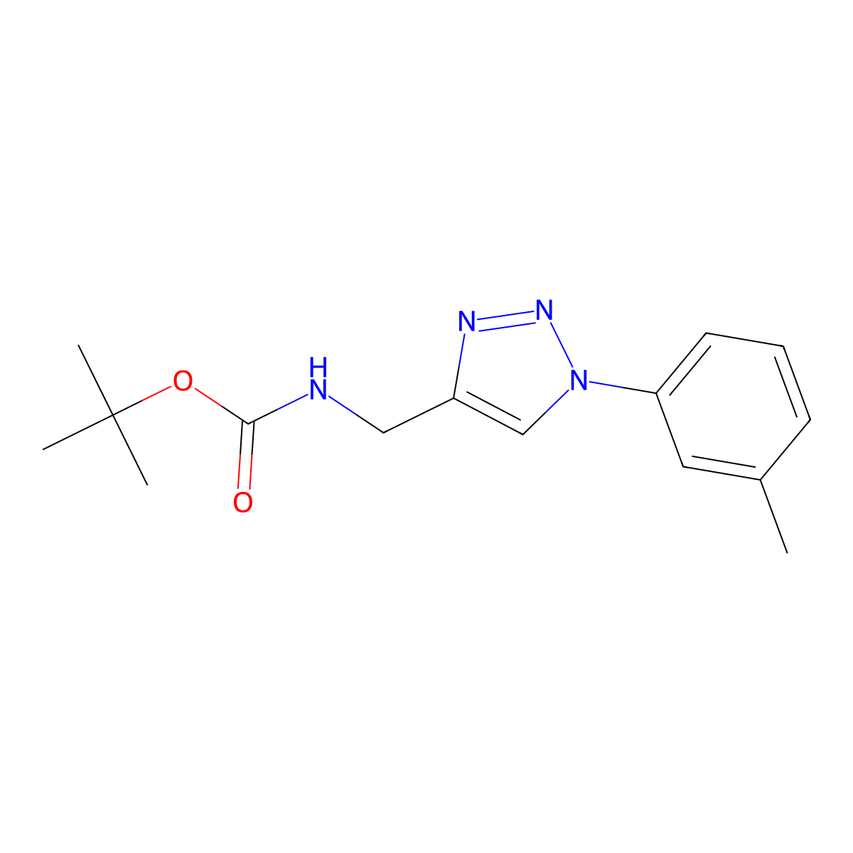 tert-butyl N-{[1-(3-methylphenyl)-1H-1,2,3-triazol-4-yl]methyl}carbamate molecular structure, CAS 2548998-70-3