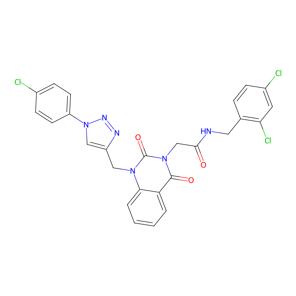 2-(1-{[1-(4-chlorophenyl)-1H-1,2,3-triazol-4-yl]methyl}-2,4-dioxo-1,2,3,4-tetrahydroquinazolin-3-yl)-N-[(2,4-dichlorophenyl)methyl]acetamide molecular structure, CAS 2548998-77-0