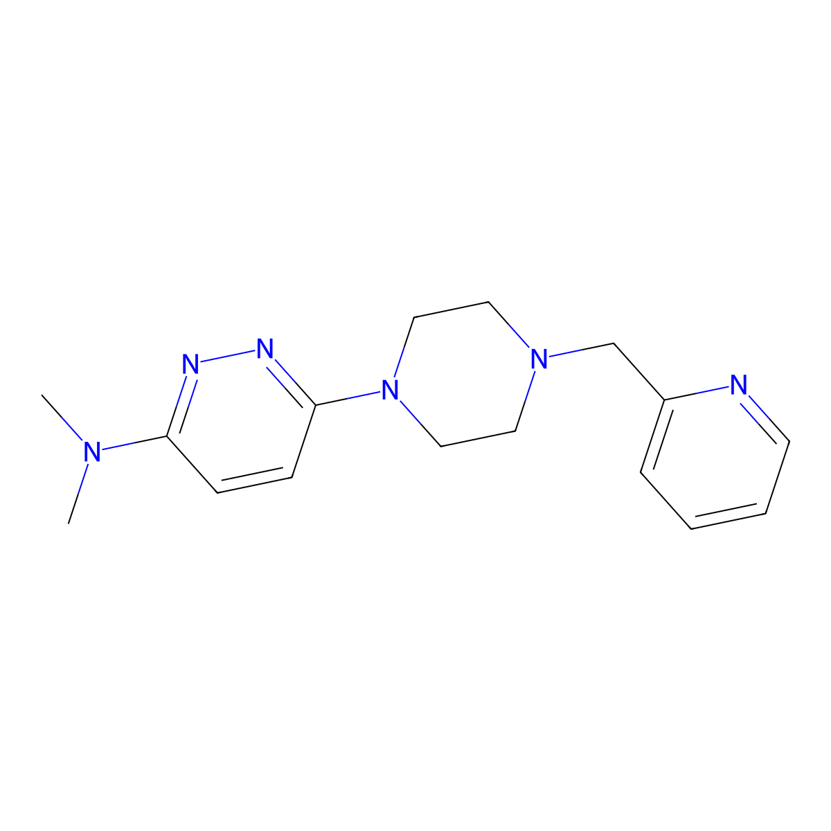 N,N-dimethyl-6-{4-[(pyridin-2-yl)methyl]piperazin-1-yl}pyridazin-3-amine molecular structure, CAS 2548999-02-4