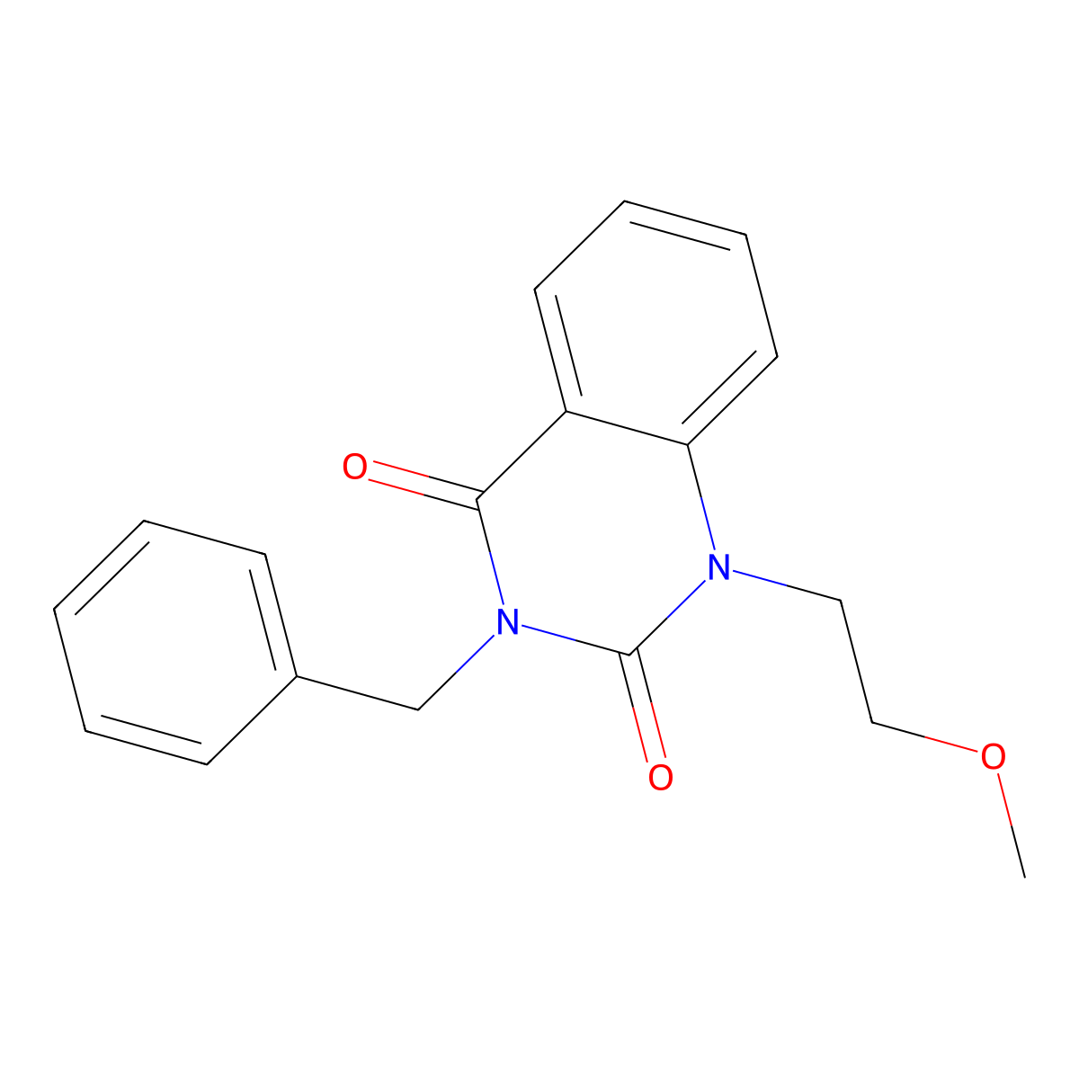 3-Benzyl-1-(2-methoxyethyl)-1,2,3,4-tetrahydroquinazoline-2,4-dione molecular structure, CAS 2548999-18-2