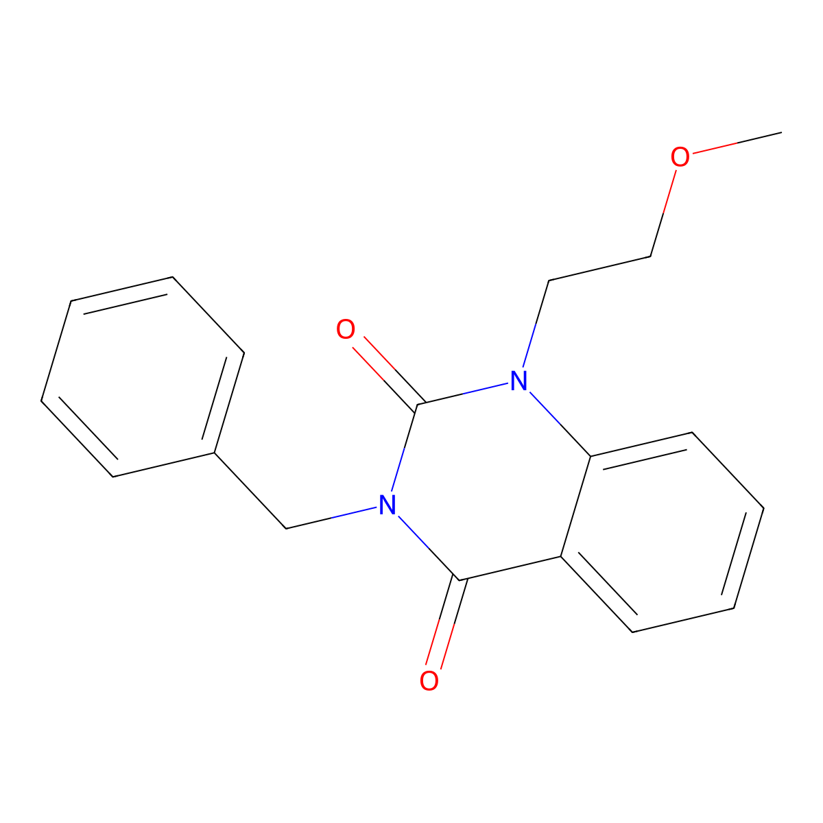 3-Benzyl-1-(2-methoxyethyl)-1,2,3,4-tetrahydroquinazoline-2,4-dione molecular structure, CAS 2548999-18-2