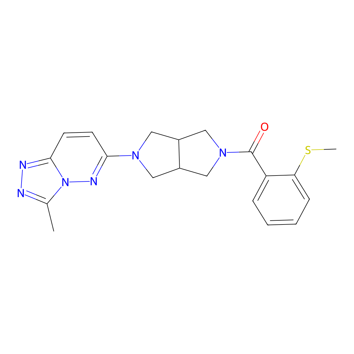 2-{3-Methyl-[1,2,4]triazolo[4,3-b]pyridazin-6-yl}-5-[2-(methylsulfanyl)benzoyl]-octahydropyrrolo[3,4-c]pyrrole molecular structure, CAS 2548999-22-8