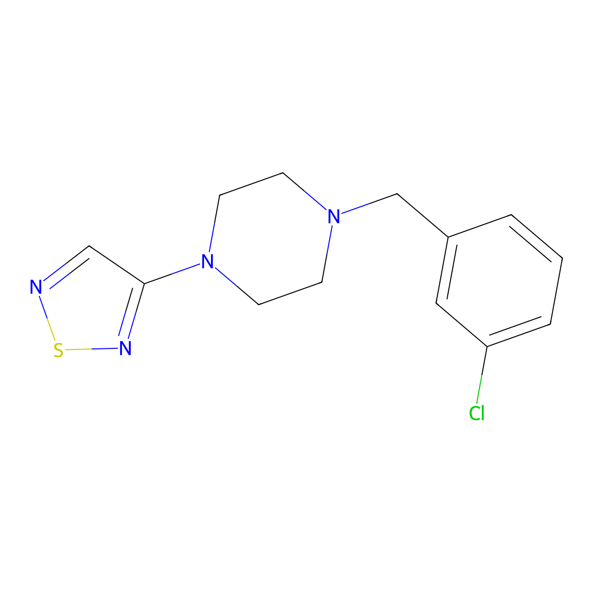 1-[(3-Chlorophenyl)methyl]-4-(1,2,5-thiadiazol-3-yl)piperazine molecular structure, CAS 2548999-32-0