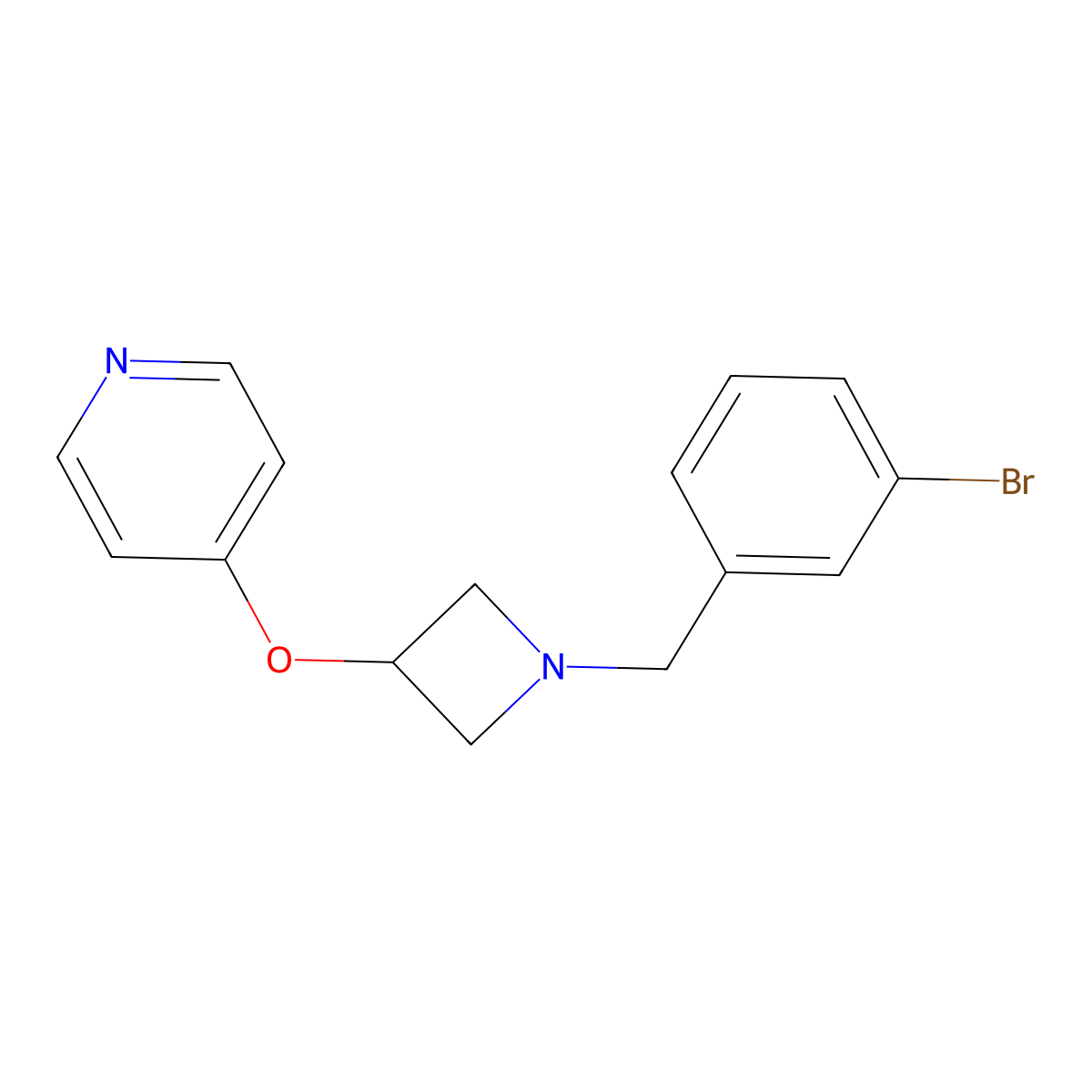 4-({1-[(3-Bromophenyl)methyl]azetidin-3-yl}oxy)pyridine molecular structure, CAS 2548999-33-1