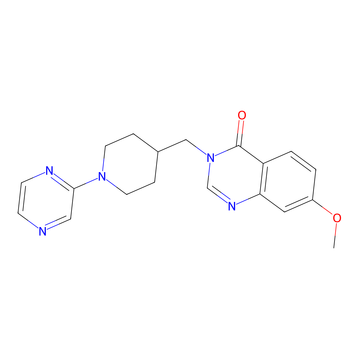 7-Methoxy-3-{[1-(pyrazin-2-yl)piperidin-4-yl]methyl}-3,4-dihydroquinazolin-4-one molecular structure, CAS 2548999-38-6