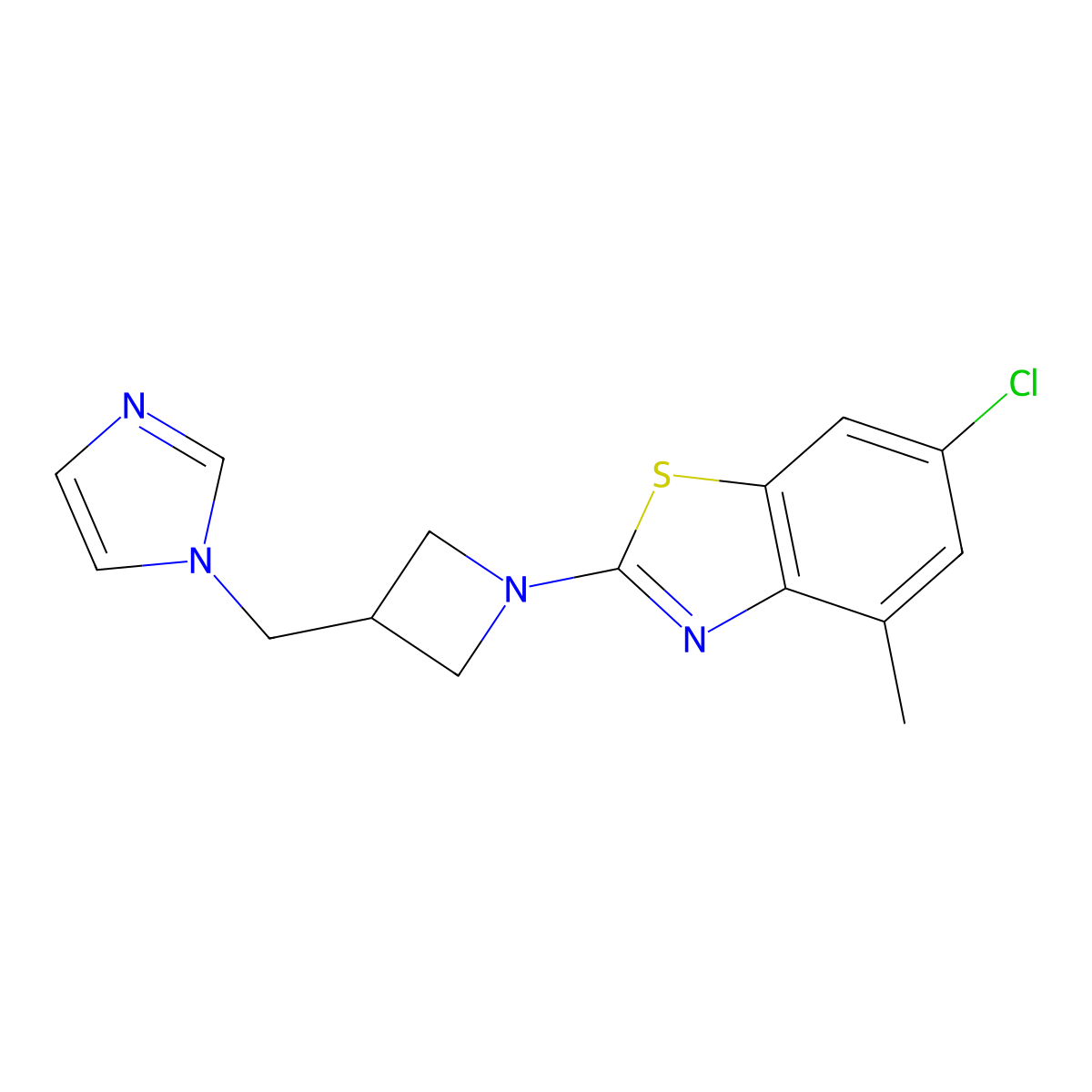 6-chloro-2-{3-[(1H-imidazol-1-yl)methyl]azetidin-1-yl}-4-methyl-1,3-benzothiazole molecular structure, CAS 2548999-39-7