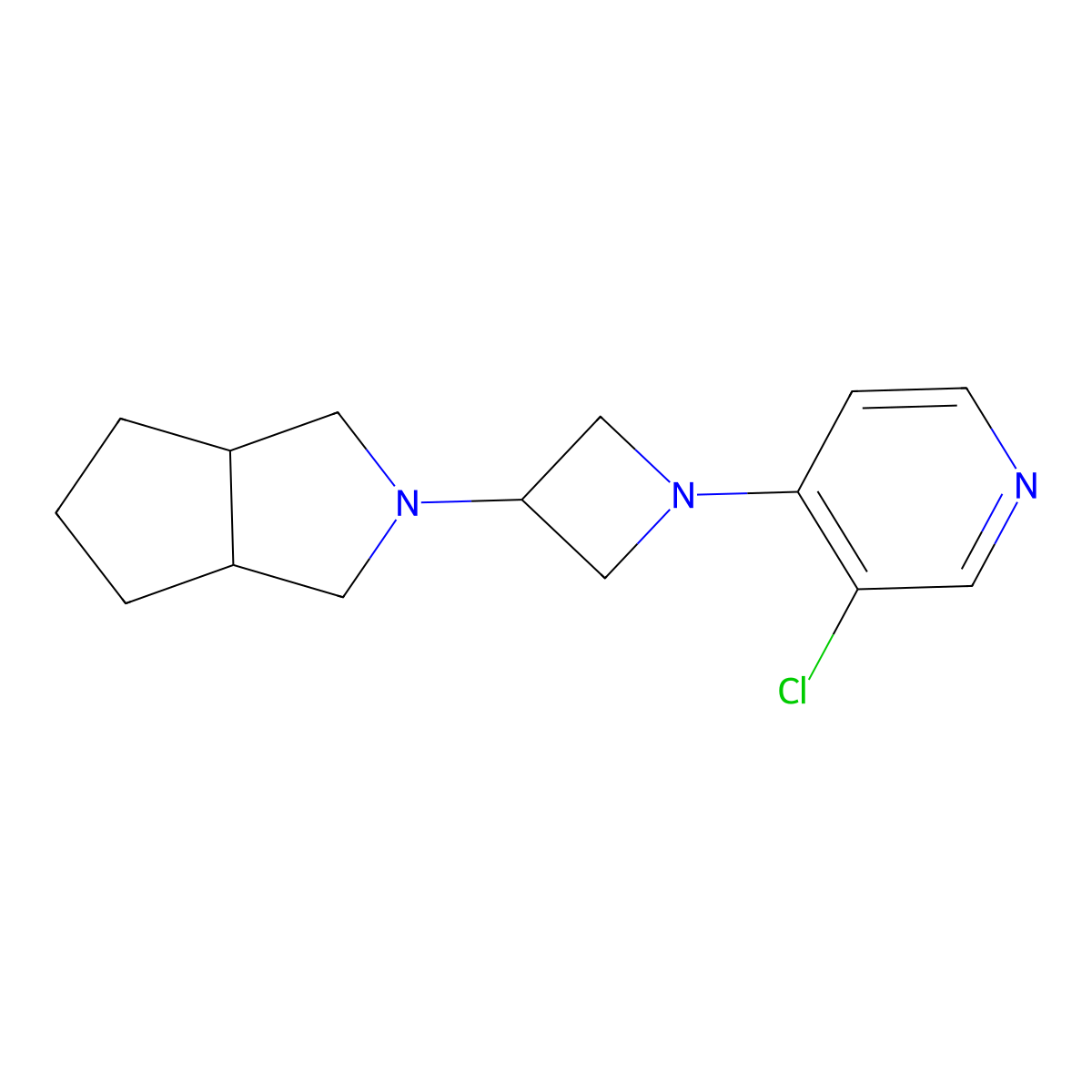 3-Chloro-4-(3-{octahydrocyclopenta[c]pyrrol-2-yl}azetidin-1-yl)pyridine molecular structure, CAS 2548999-87-5