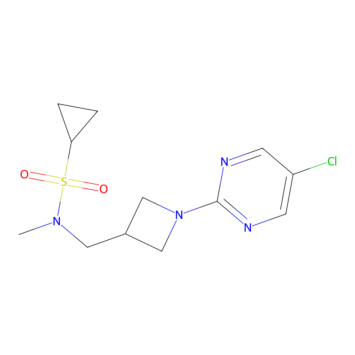N-{[1-(5-chloropyrimidin-2-yl)azetidin-3-yl]methyl}-N-methylcyclopropanesulfonamide molecular structure, CAS 2548999-94-4