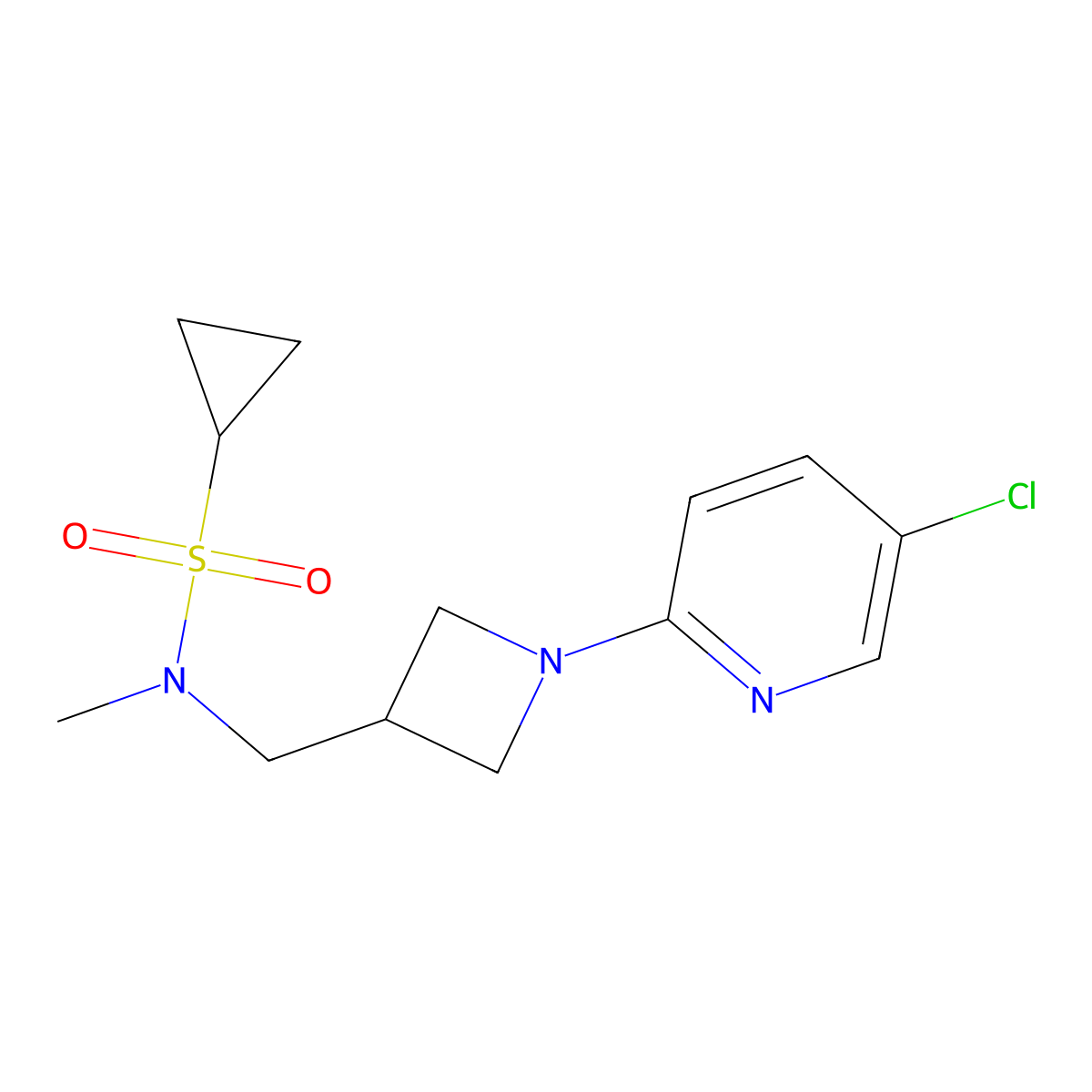N-{[1-(5-chloropyridin-2-yl)azetidin-3-yl]methyl}-N-methylcyclopropanesulfonamide molecular structure, CAS 2548999-98-8