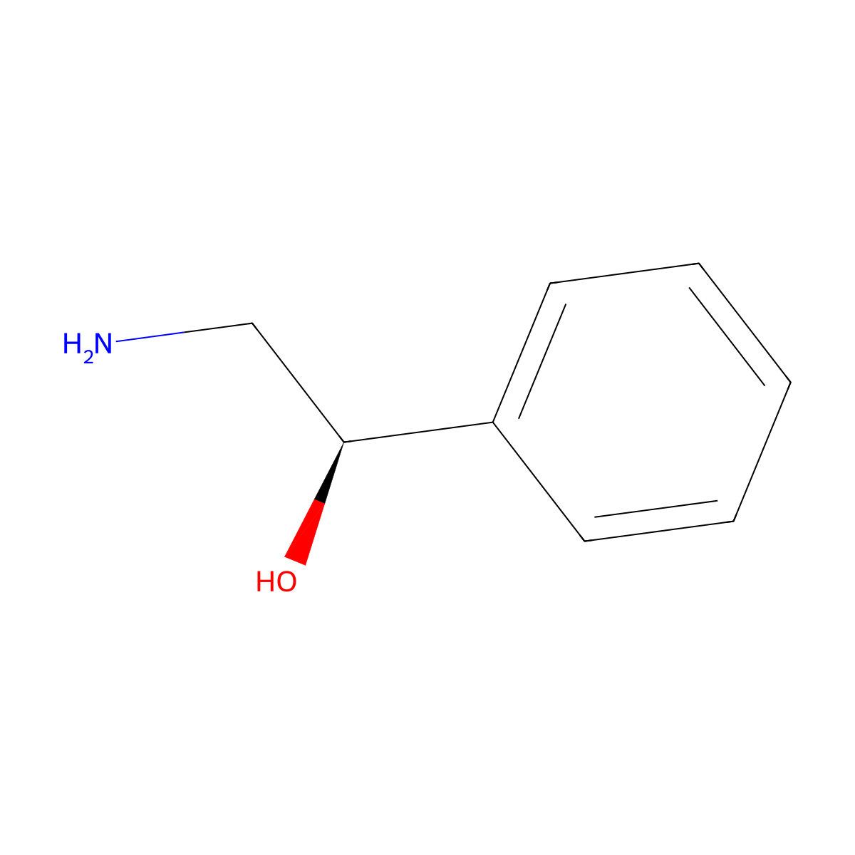 (R)-(-)-2-Amino-1-phenylethanol molecular structure, CAS 2549-14-6