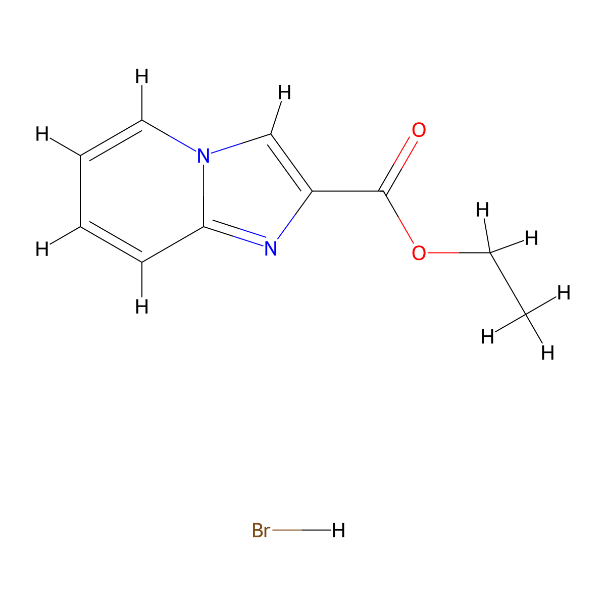 Ethyl imidazo[1,2-a]pyridine-2-carboxylate hydrobromide molecular structure, CAS 2549-17-9