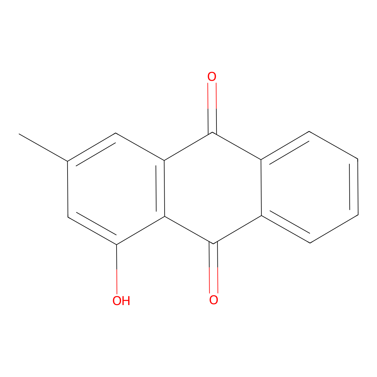 9,10-Anthracenedione, 1-hydroxy-3-methyl- molecular structure, CAS 2549-78-2