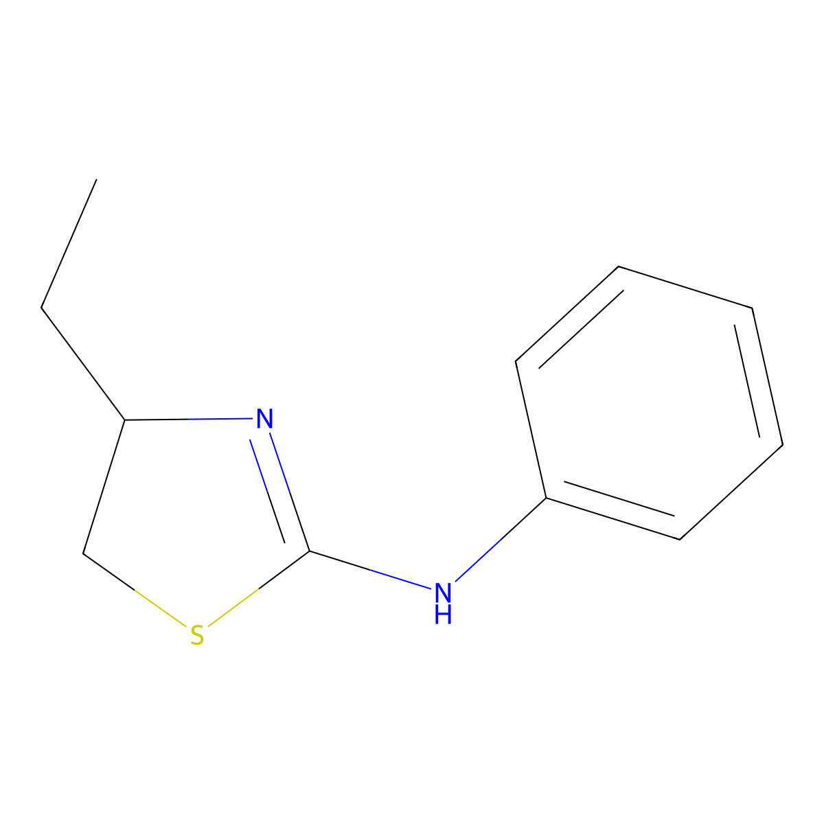 4-ethyl-N-phenyl-4,5-dihydro-1,3-thiazol-2-amine molecular structure, CAS 254900-25-9