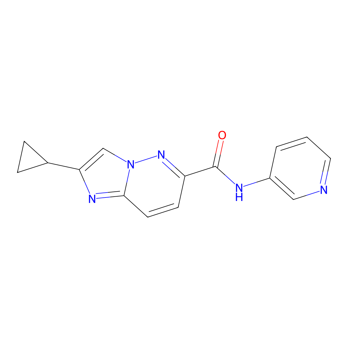 2-cyclopropyl-N-(pyridin-3-yl)imidazo[1,2-b]pyridazine-6-carboxamide molecular structure, CAS 2549000-11-3