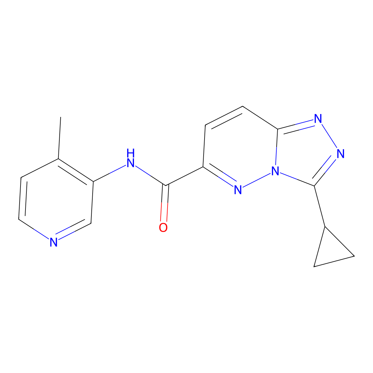 3-cyclopropyl-N-(4-methylpyridin-3-yl)-[1,2,4]triazolo[4,3-b]pyridazine-6-carboxamide molecular structure, CAS 2549000-12-4
