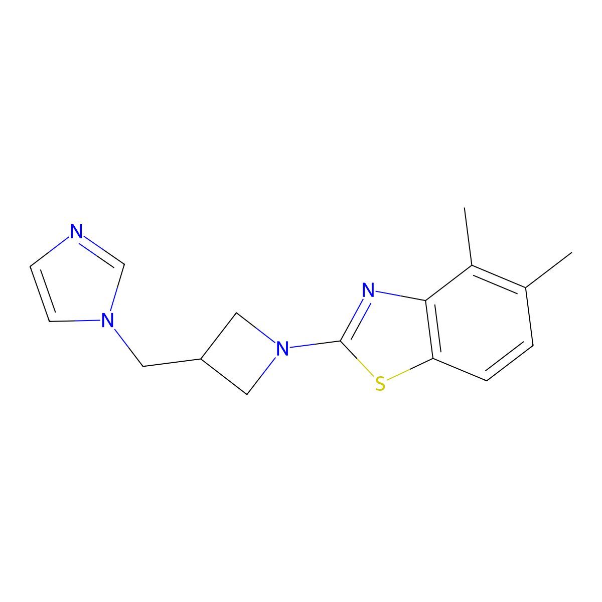 2-{3-[(1H-imidazol-1-yl)methyl]azetidin-1-yl}-4,5-dimethyl-1,3-benzothiazole molecular structure, CAS 2549000-13-5