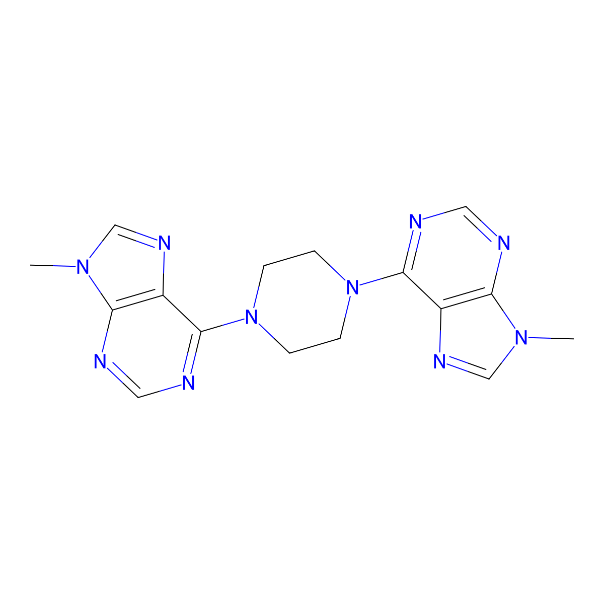 9-methyl-6-[4-(9-methyl-9H-purin-6-yl)piperazin-1-yl]-9H-purine molecular structure, CAS 2549000-43-1