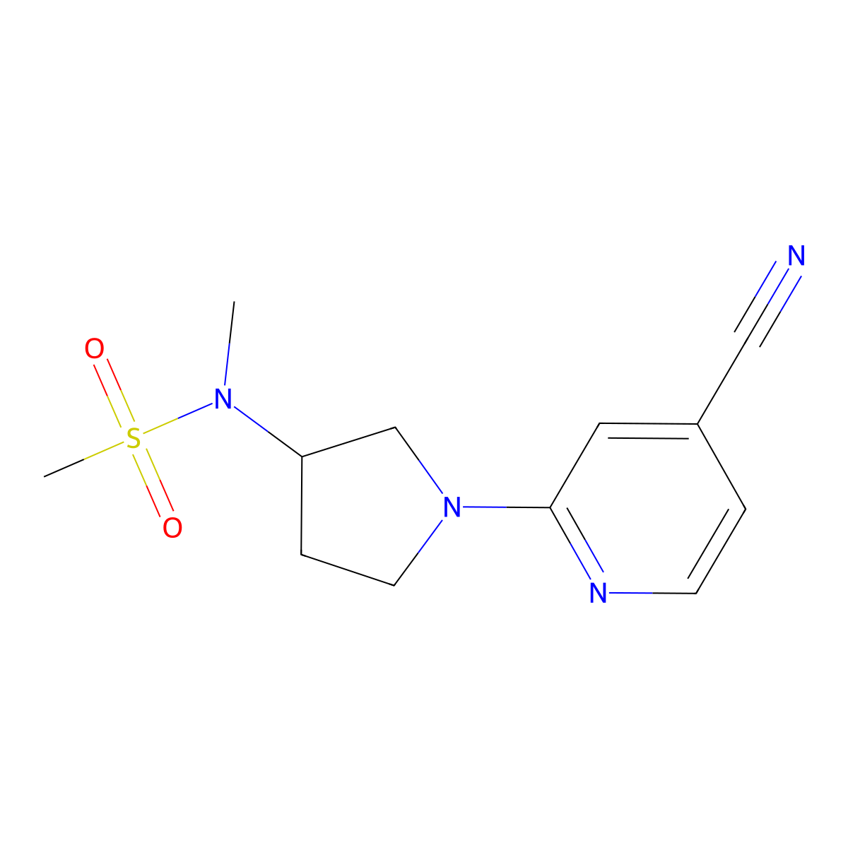 N-[1-(4-cyanopyridin-2-yl)pyrrolidin-3-yl]-N-methylmethanesulfonamide molecular structure, CAS 2549000-47-5