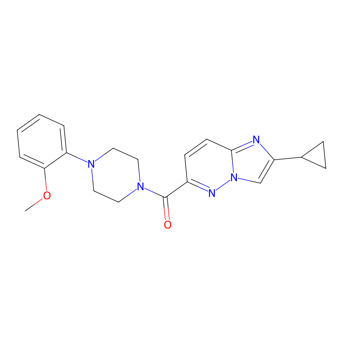 1-{2-Cyclopropylimidazo[1,2-b]pyridazine-6-carbonyl}-4-(2-methoxyphenyl)piperazine molecular structure, CAS 2549000-48-6