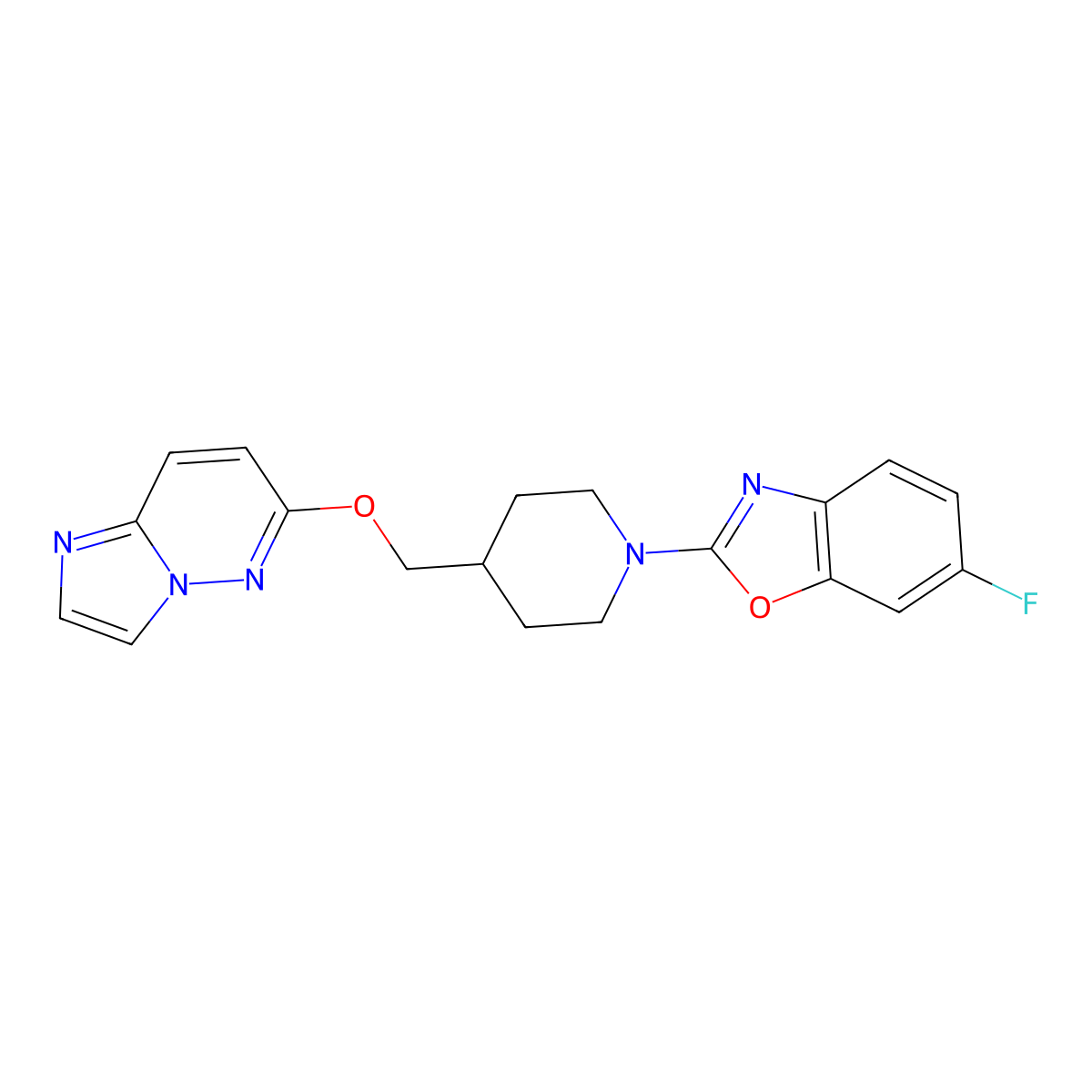 6-Fluoro-2-[4-({imidazo[1,2-b]pyridazin-6-yloxy}methyl)piperidin-1-yl]-1,3-benzoxazole molecular structure, CAS 2549000-55-5