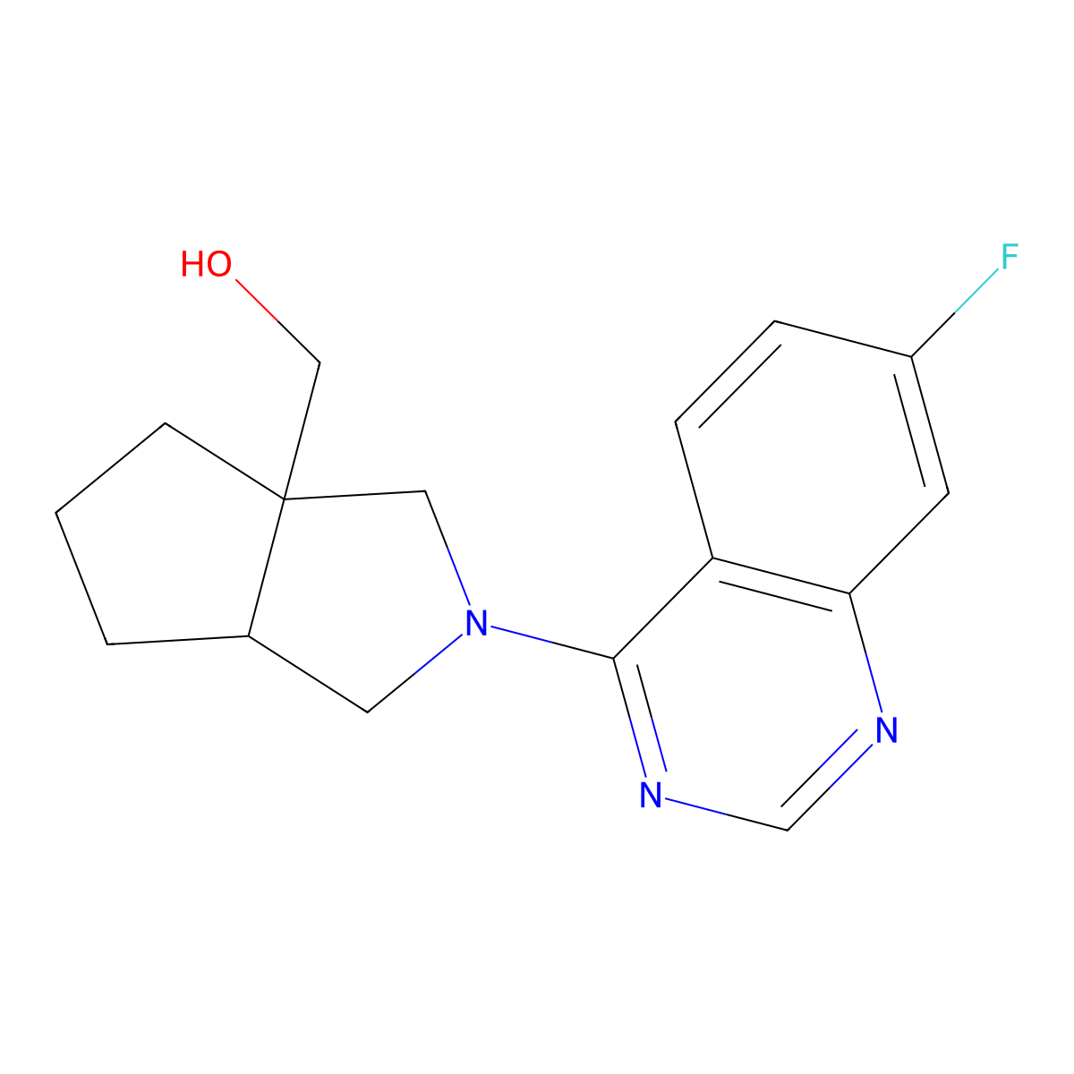 [2-(7-Fluoroquinazolin-4-yl)-octahydrocyclopenta[c]pyrrol-3a-yl]methanol molecular structure, CAS 2549000-63-5