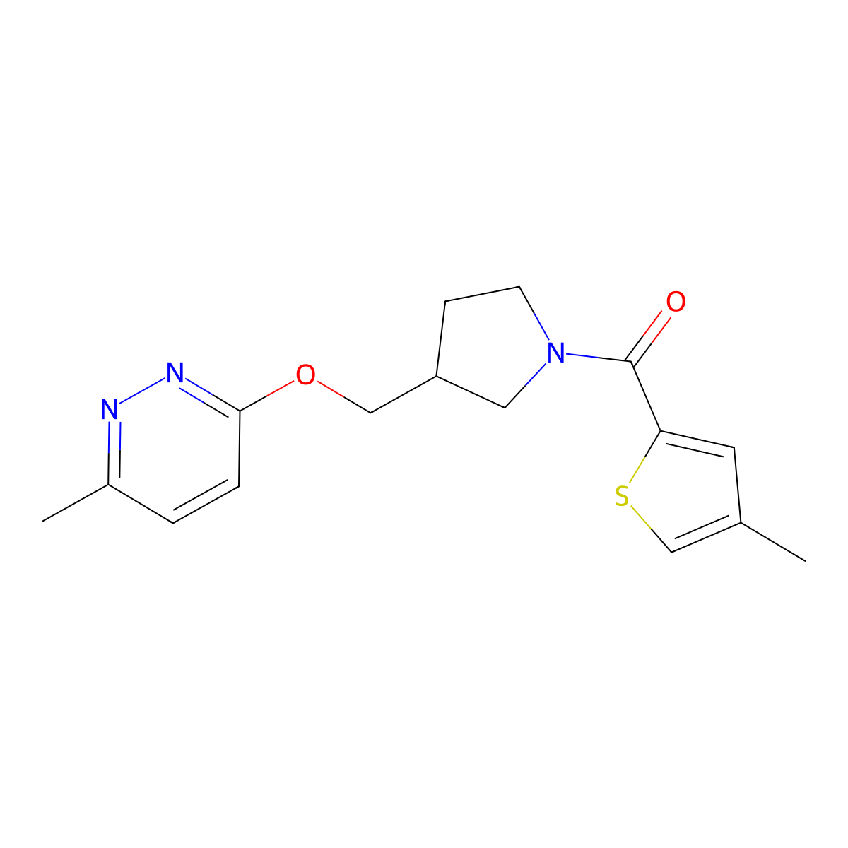 3-Methyl-6-{[1-(4-methylthiophene-2-carbonyl)pyrrolidin-3-yl]methoxy}pyridazine molecular structure, CAS 2549000-69-1
