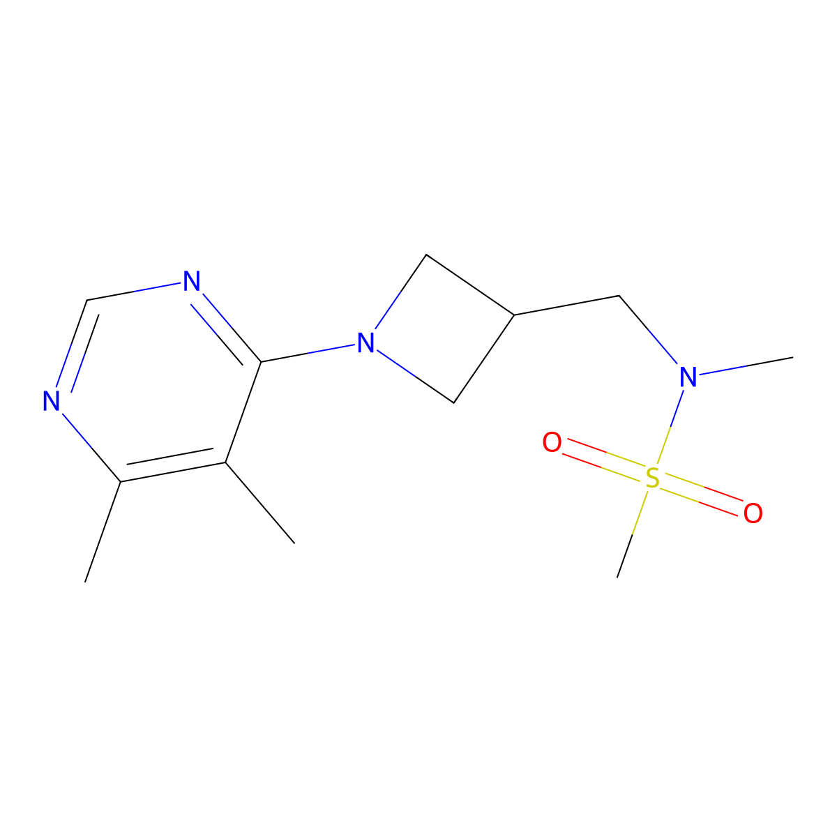 N-{[1-(5,6-dimethylpyrimidin-4-yl)azetidin-3-yl]methyl}-N-methylmethanesulfonamide molecular structure, CAS 2549000-77-1