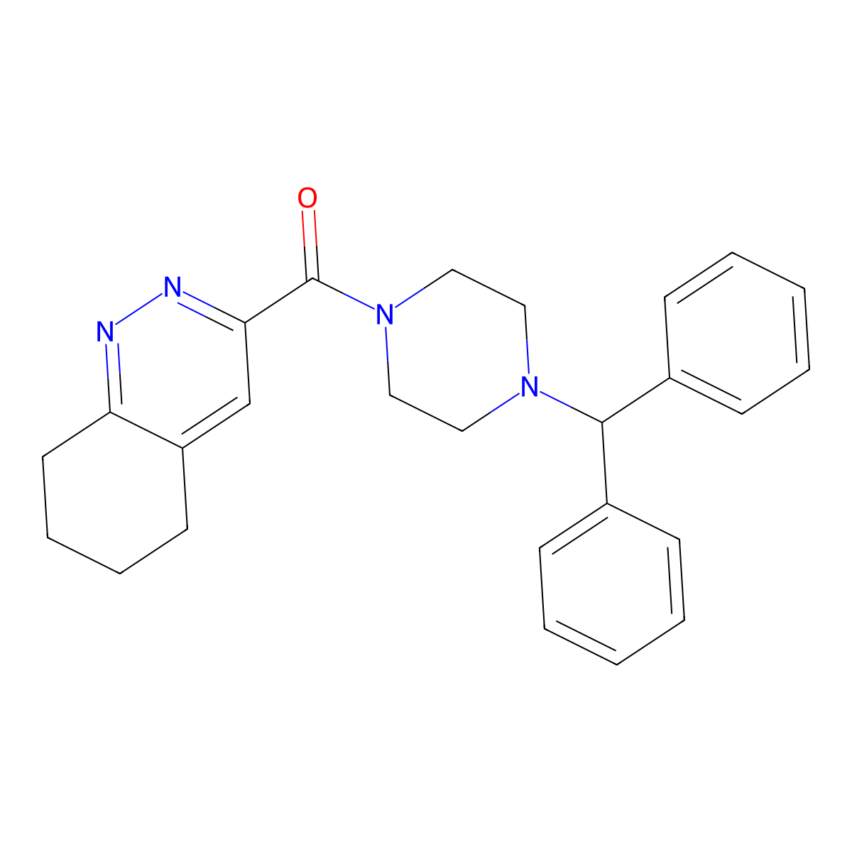3-[4-(Diphenylmethyl)piperazine-1-carbonyl]-5,6,7,8-tetrahydrocinnoline molecular structure, CAS 2549000-88-4