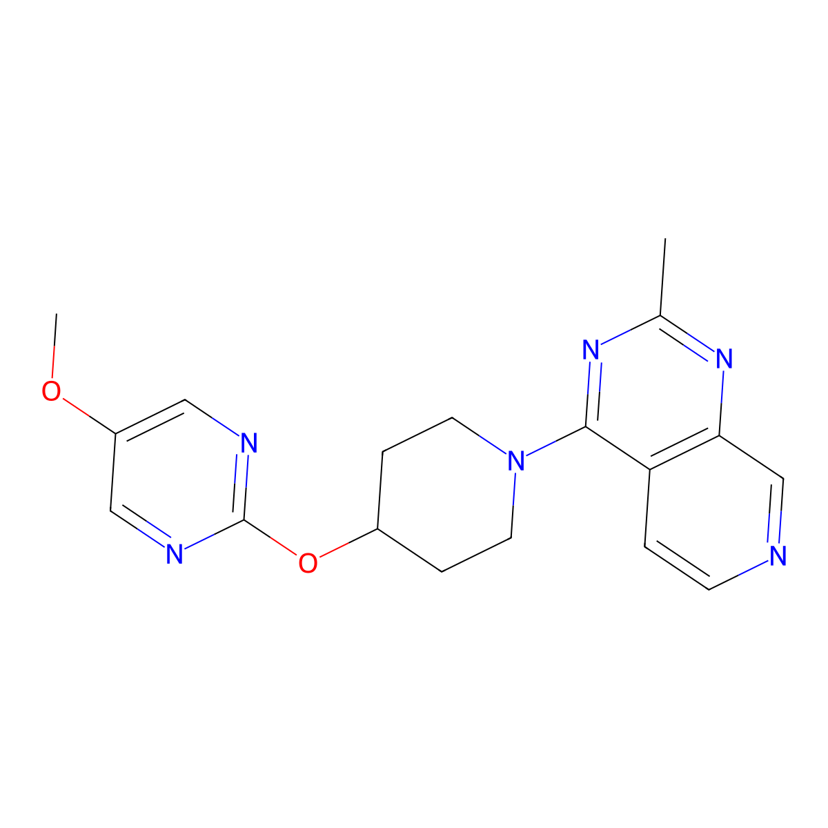 5-Methoxy-2-[(1-{2-methylpyrido[3,4-d]pyrimidin-4-yl}piperidin-4-yl)oxy]pyrimidine molecular structure, CAS 2549001-04-7
