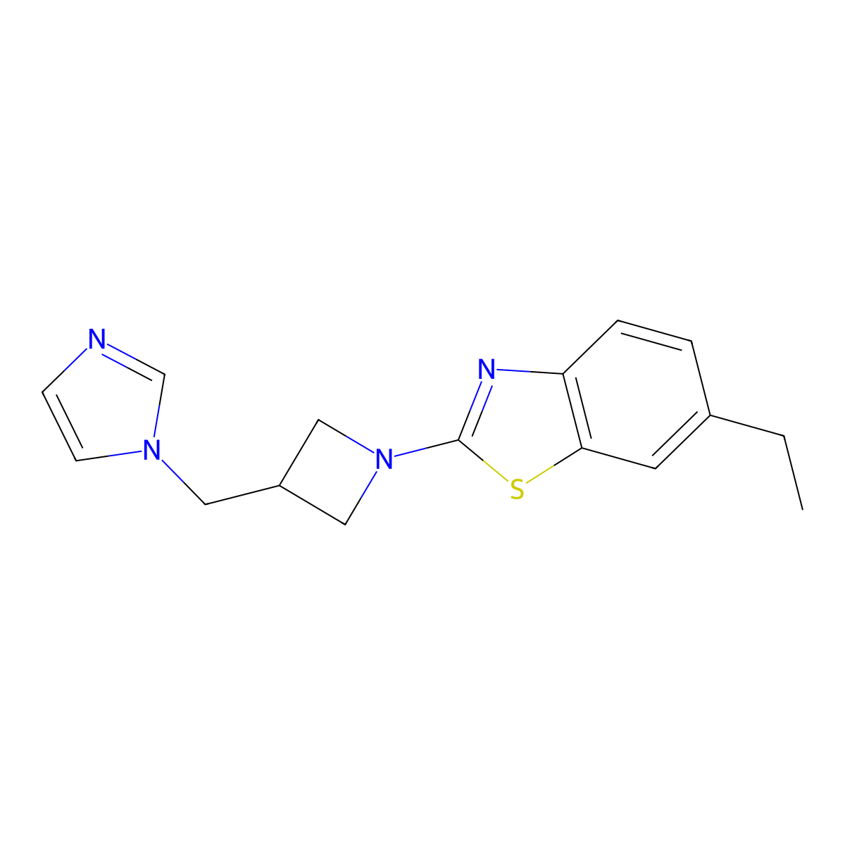 6-ethyl-2-{3-[(1H-imidazol-1-yl)methyl]azetidin-1-yl}-1,3-benzothiazole molecular structure, CAS 2549001-13-8