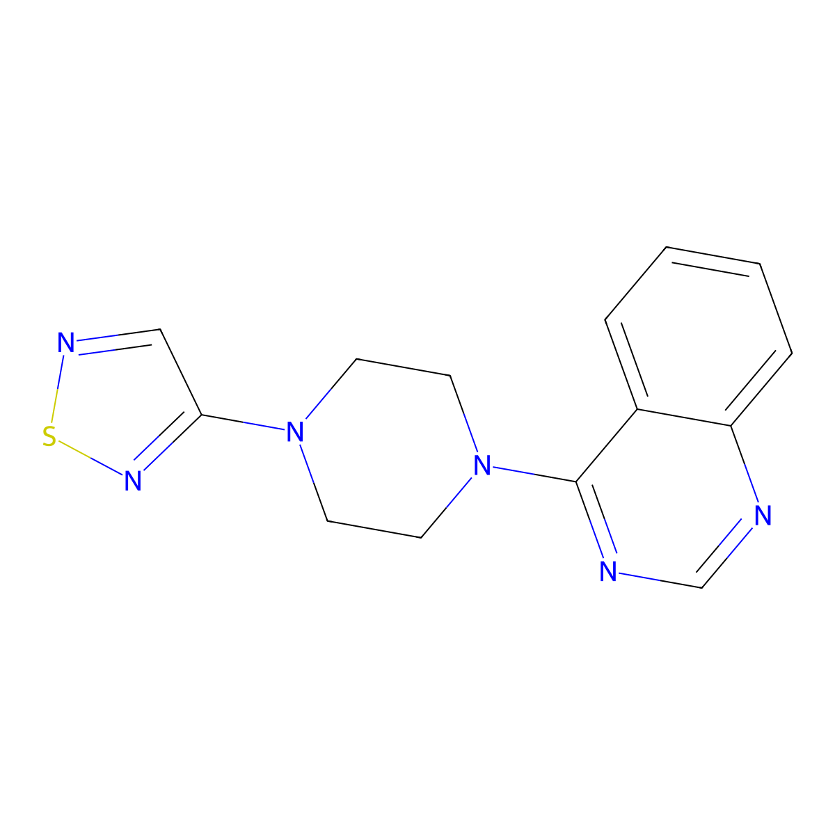 4-[4-(1,2,5-Thiadiazol-3-yl)piperazin-1-yl]quinazoline molecular structure, CAS 2549001-19-4