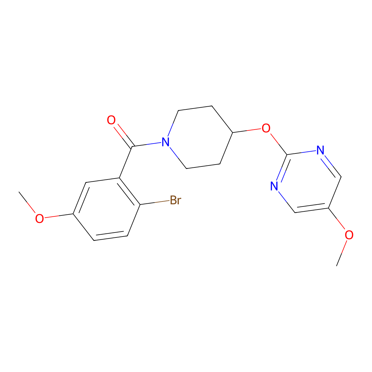 2-{[1-(2-Bromo-5-methoxybenzoyl)piperidin-4-yl]oxy}-5-methoxypyrimidine molecular structure, CAS 2549001-31-0