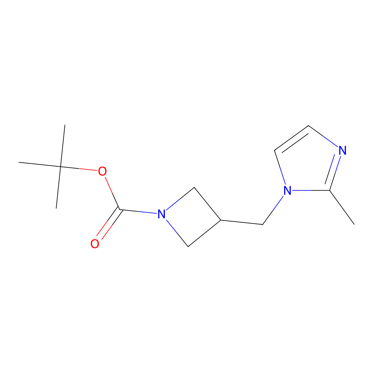 tert-butyl 3-[(2-methyl-1H-imidazol-1-yl)methyl]azetidine-1-carboxylate molecular structure, CAS 2549001-37-6