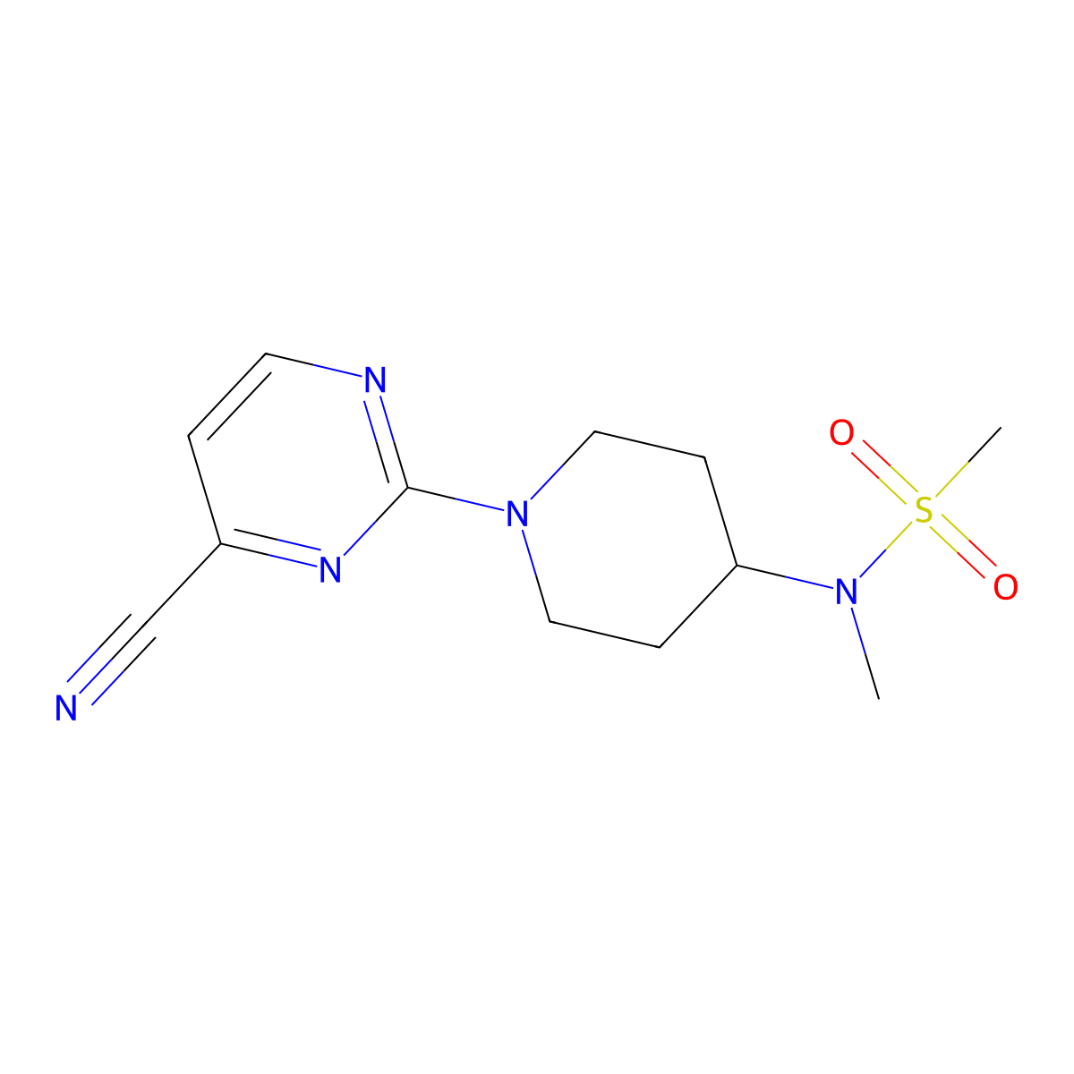 N-[1-(4-cyanopyrimidin-2-yl)piperidin-4-yl]-N-methylmethanesulfonamide molecular structure, CAS 2549001-43-4