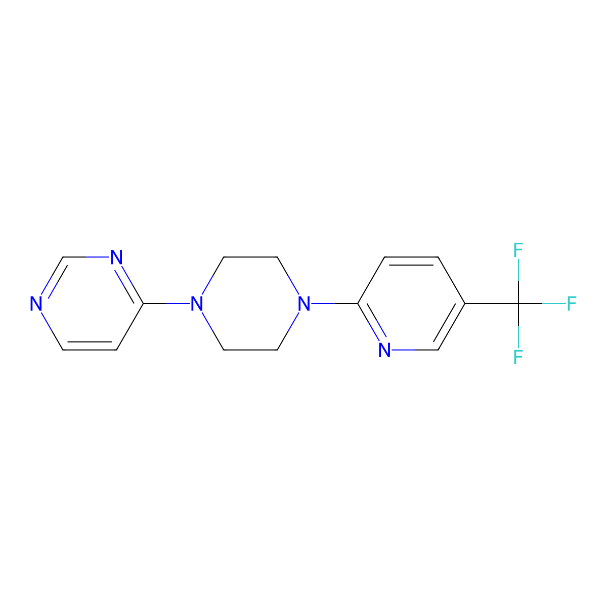 4-{4-[5-(Trifluoromethyl)pyridin-2-yl]piperazin-1-yl}pyrimidine molecular structure, CAS 2549001-44-5