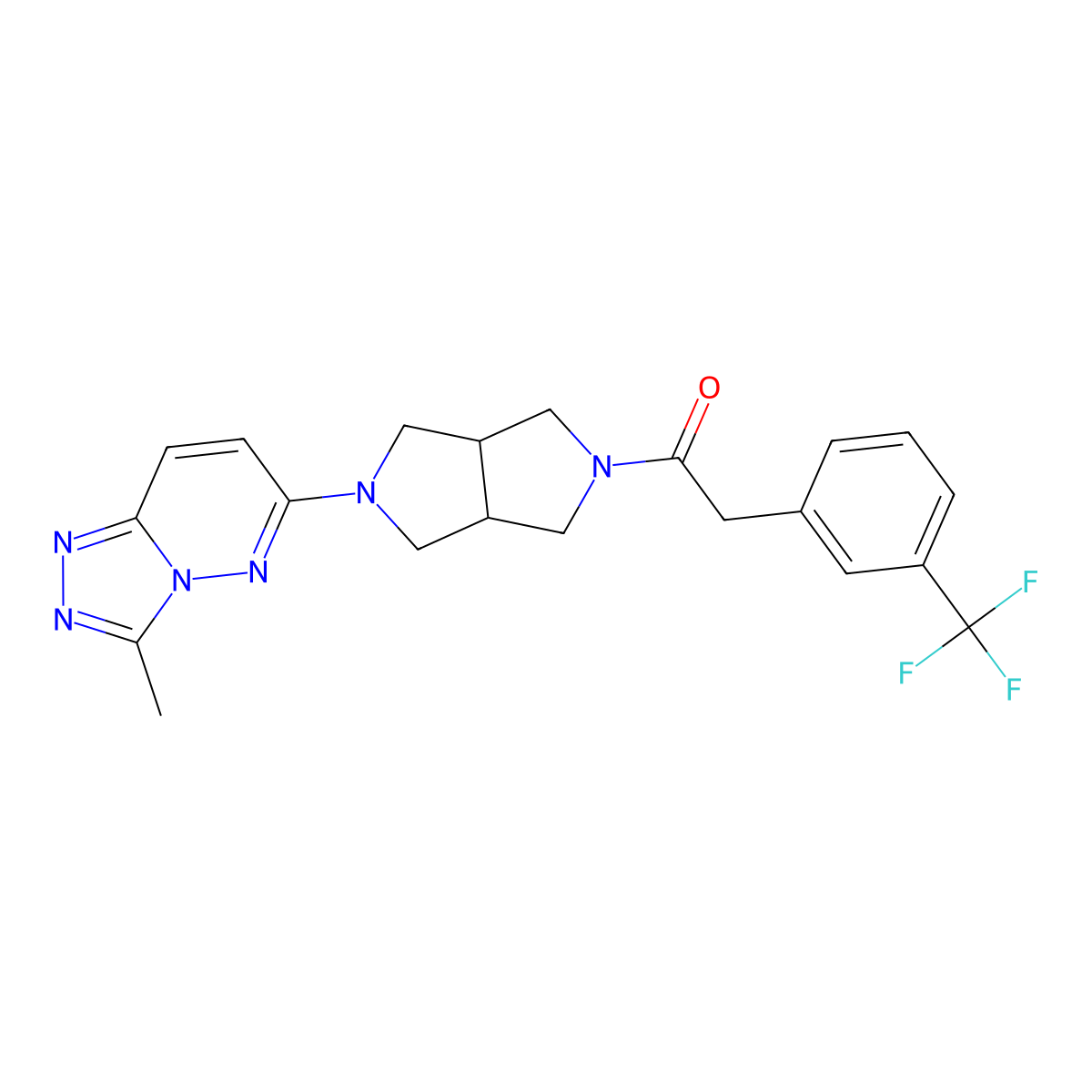 1-(5-{3-Methyl-[1,2,4]triazolo[4,3-b]pyridazin-6-yl}-octahydropyrrolo[3,4-c]pyrrol-2-yl)-2-[3-(trifluoromethyl)phenyl]ethan-1-one molecular structure, CAS 2549001-83-2
