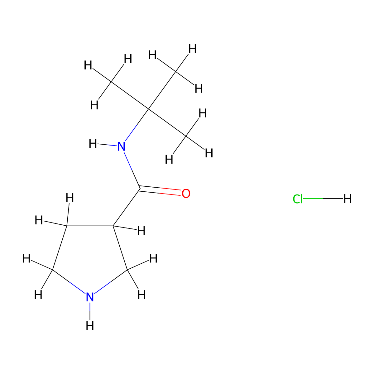 N-tert-butylpyrrolidine-3-carboxamide hydrochloride molecular structure, CAS 2549001-96-7