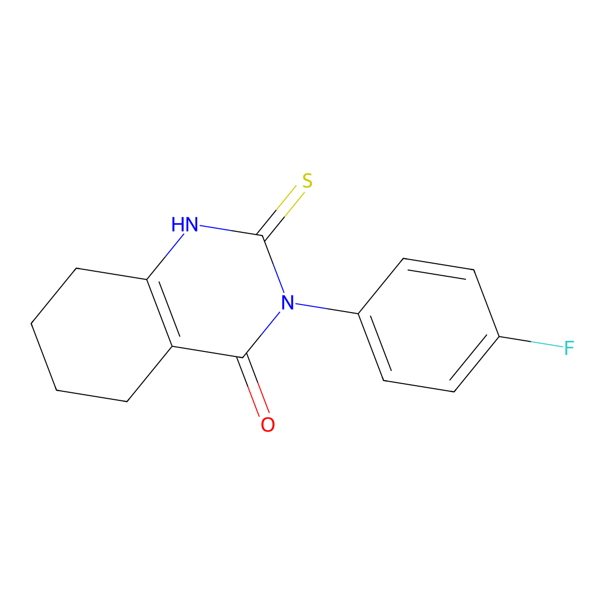 3-(4-Fluorophenyl)-2-sulfanylidene-1,2,3,4,5,6,7,8-octahydroquinazolin-4-one molecular structure, CAS 2549002-12-0