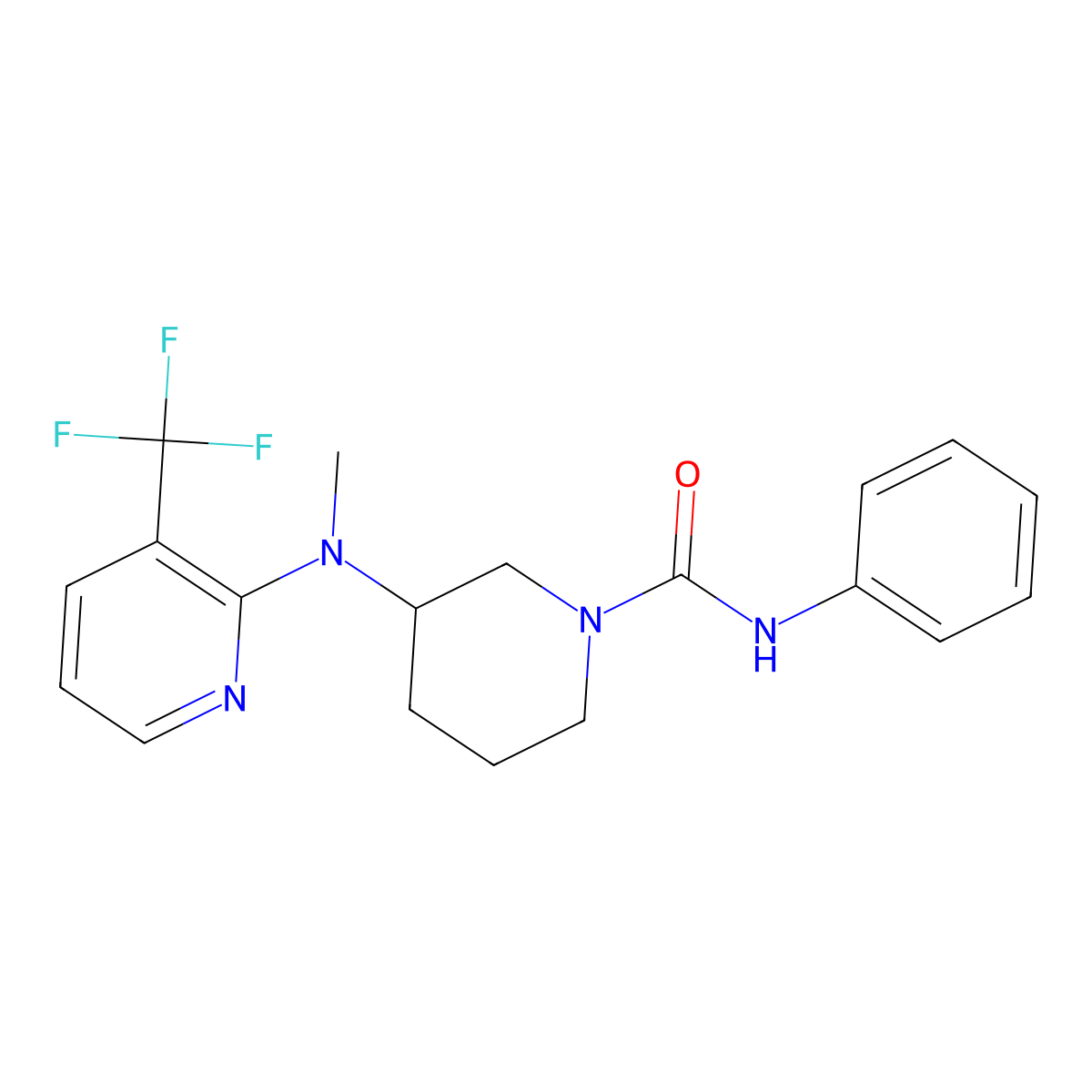 3-{methyl[3-(trifluoromethyl)pyridin-2-yl]amino}-N-phenylpiperidine-1-carboxamide molecular structure, CAS 2549002-18-6