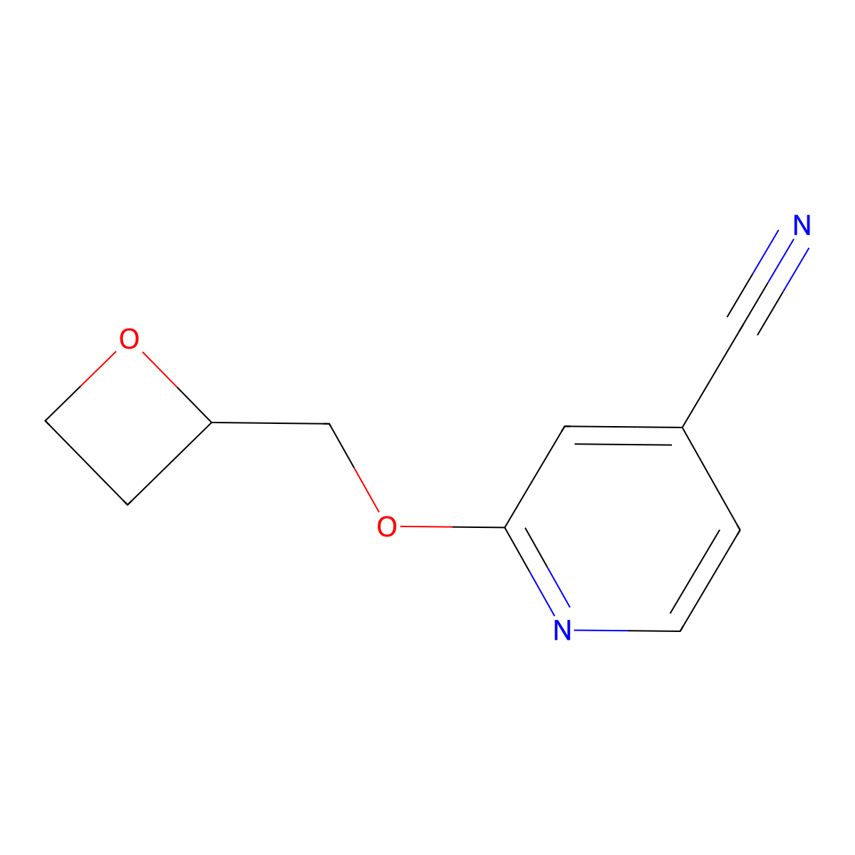 2-[(Oxetan-2-yl)methoxy]pyridine-4-carbonitrile molecular structure, CAS 2549002-21-1