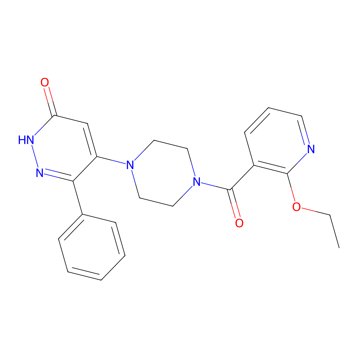 5-[4-(2-Ethoxypyridine-3-carbonyl)piperazin-1-yl]-6-phenyl-2,3-dihydropyridazin-3-one molecular structure, CAS 2549002-38-0