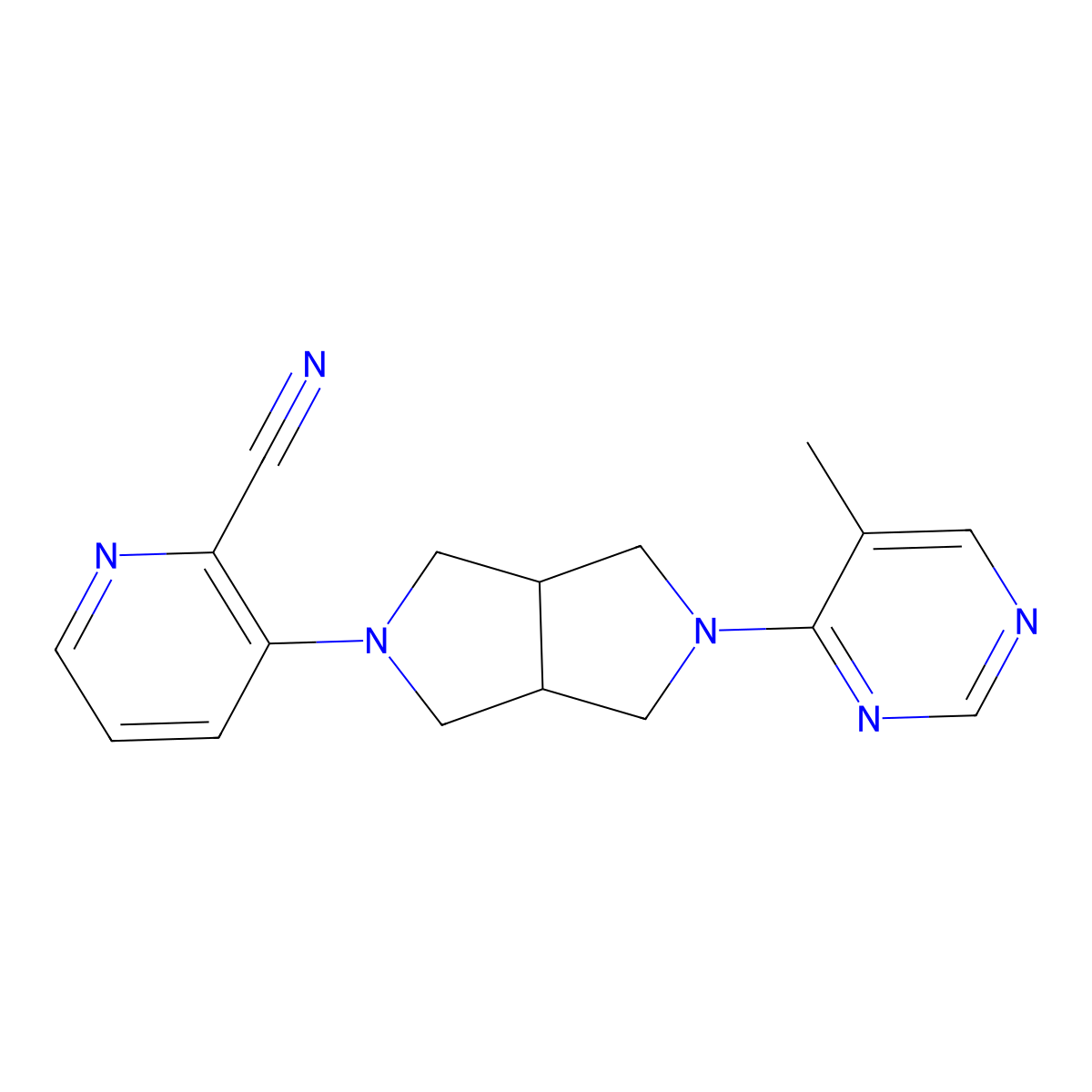3-[5-(5-Methylpyrimidin-4-yl)-octahydropyrrolo[3,4-c]pyrrol-2-yl]pyridine-2-carbonitrile molecular structure, CAS 2549002-44-8
