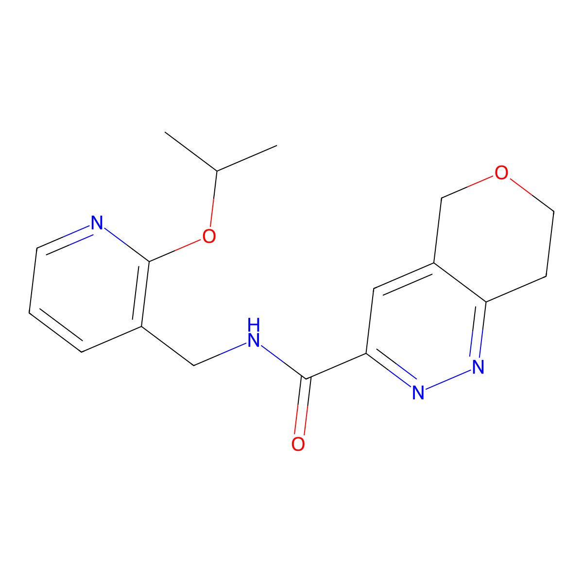 N-{[2-(propan-2-yloxy)pyridin-3-yl]methyl}-5H,7H,8H-pyrano[4,3-c]pyridazine-3-carboxamide molecular structure, CAS 2549002-47-1