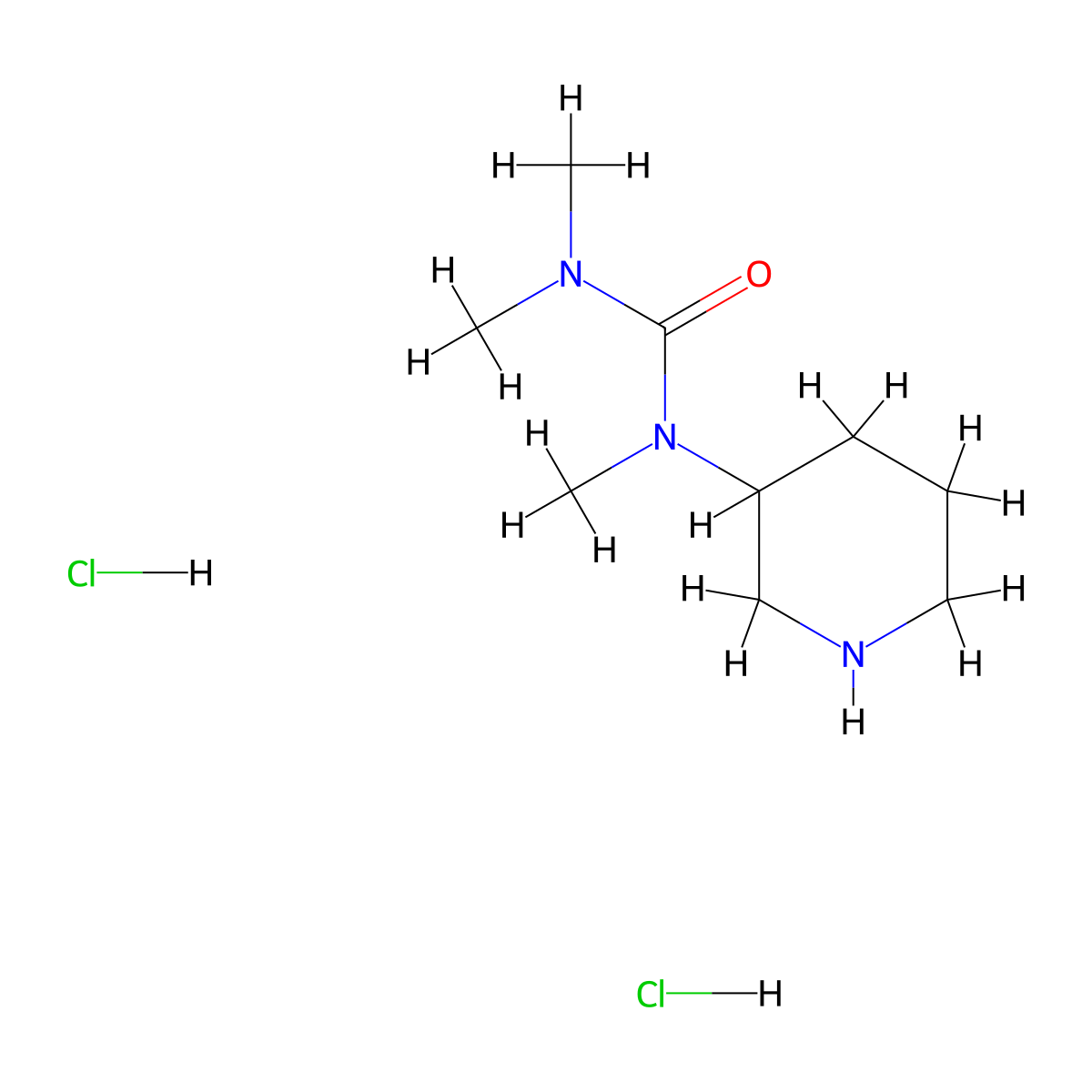 1,3,3-Trimethyl-1-(piperidin-3-yl)urea dihydrochloride molecular structure, CAS 2549002-57-3