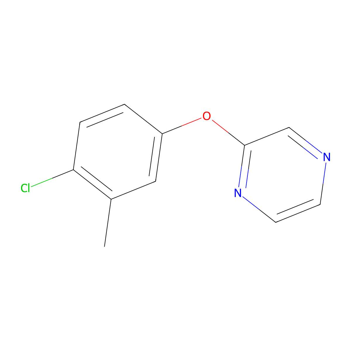 2-(4-Chloro-3-methylphenoxy)pyrazine molecular structure, CAS 2549002-63-1