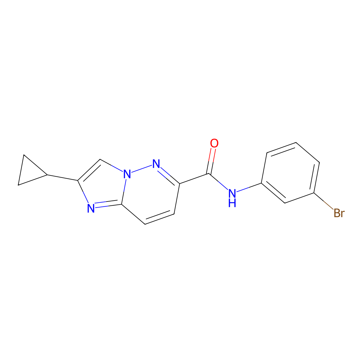 N-(3-bromophenyl)-2-cyclopropylimidazo[1,2-b]pyridazine-6-carboxamide molecular structure, CAS 2549002-64-2