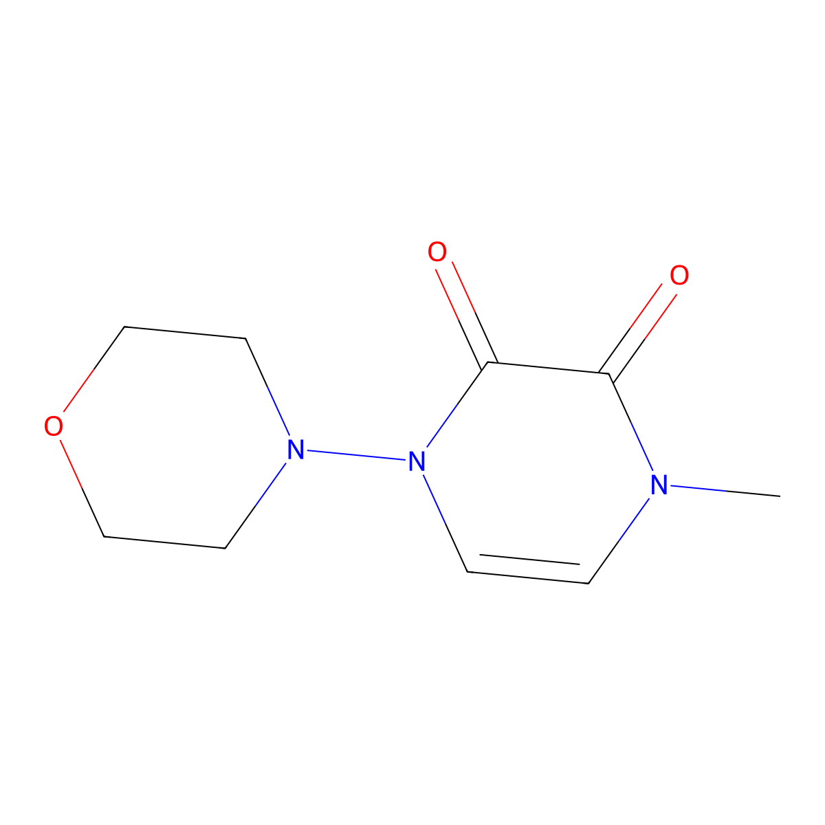 1-Methyl-4-(morpholin-4-yl)-1,2,3,4-tetrahydropyrazine-2,3-dione molecular structure, CAS 2549002-69-7